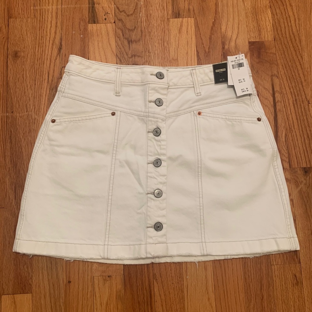 Abercrombie White Jean Skirt